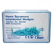 822/05 Клинья Sycamore Interdental деревянные бирюзовые (100шт), Kerr Hawe