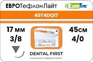 ЕвроТефлон Лайт 4/0, 45 см, 17 мм, обр.реж. 3/8 (12 шт) - синтетический нерассасывающийся шовный материал, 40T4DQ17