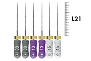 C+File 21мм Assortment №08-15 (6 шт), Dentsply Sirona - ручные файлы, в стерильном блистере