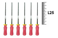 Flexofile Senseus 25мм №06 (6 шт), Dentsply Sirona - ручные файлы, каналорасширители, укороченный шаг, стерильный блистер