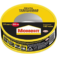 Уплотнительная лента Момент тефлоновая, ФУМ, 20 м 2230214
