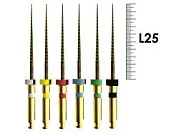 E-Flex Gold 25мм, .02, N19 (6 шт), Eighteeth - машинные файлы, 10 Packs 125, пасфайл